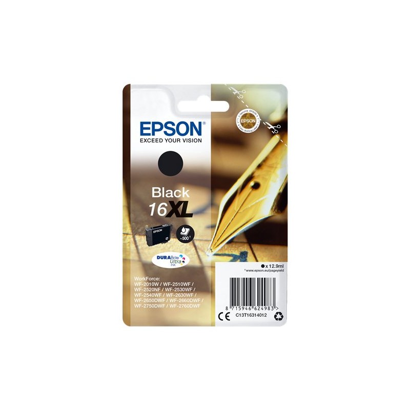 ORIGINAL Epson Cartuccia d'inchiostro nero C13T16314012 16 XL ~500 Seiten 12,9ml Cartuccie d´inchiostro XL