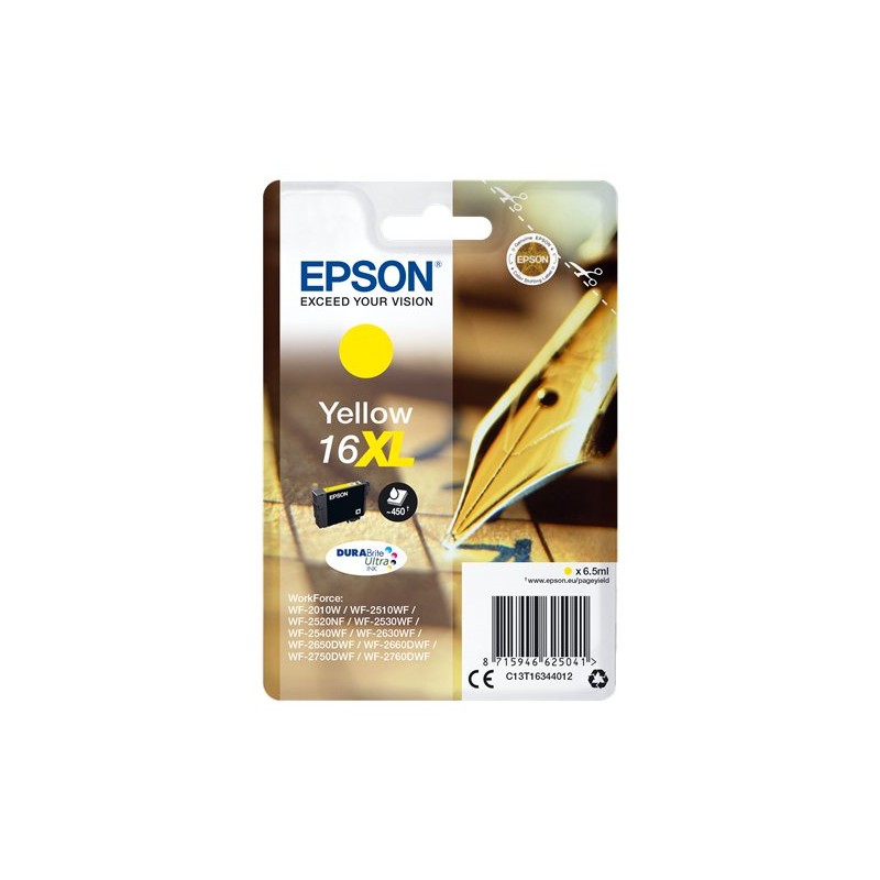 ORIGINAL Epson Cartuccia d'inchiostro giallo C13T16344012 16 XL ~450 Seiten 6,5ml Cartuccie d´inchiostro XL