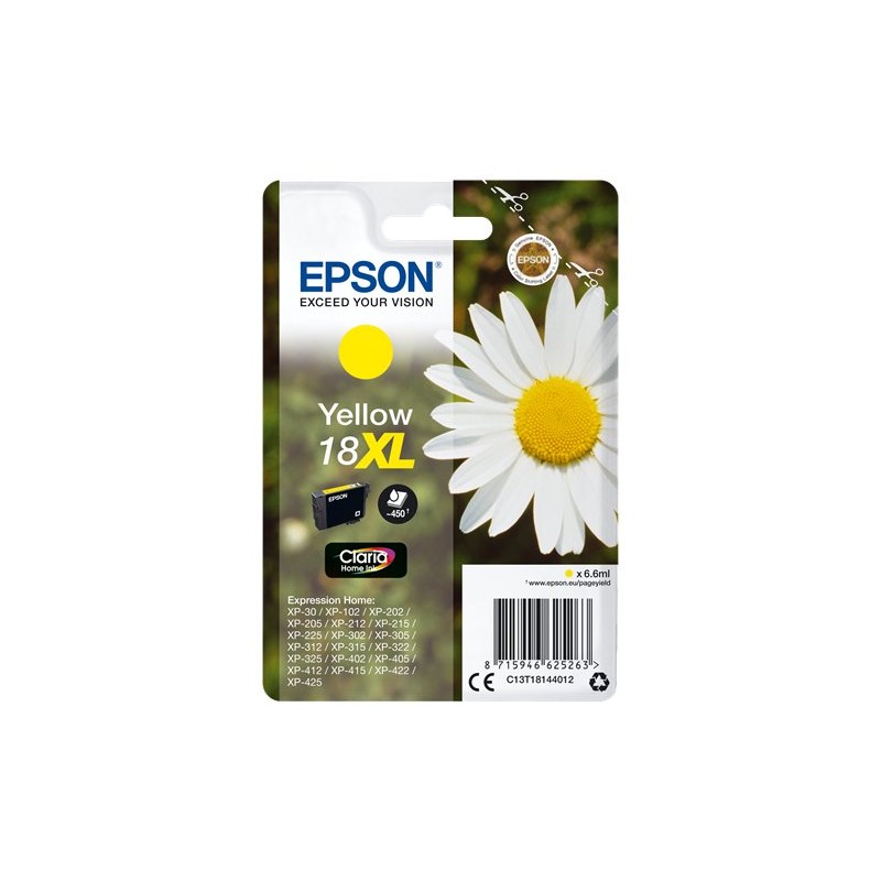 ORIGINAL Epson Cartuccia d'inchiostro giallo C13T18144012 18 XL ~450 Seiten 6,6ml Cartuccie d´inchiostro XL
