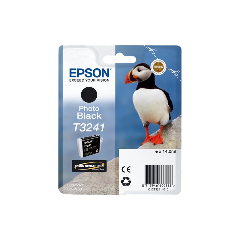 ORIGINAL Epson Cartuccia d'inchiostro nero C13T32414010 T3241 ~4200 Seiten 14ml