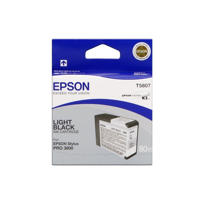 ORIGINAL Epson Cartuccia d'inchiostro lightblack C13T580700 T5807 80ml