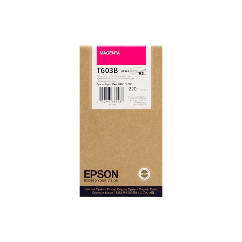 ORIGINAL Epson Cartuccia d'inchiostro magenta C13T603B00 T603B 220ml