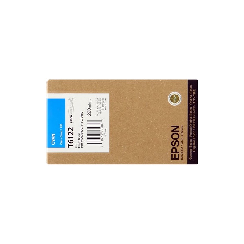 ORIGINAL Epson Cartuccia d'inchiostro ciano C13T612200 T6122 220ml