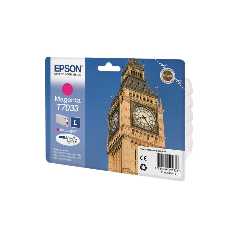 ORIGINAL Epson Cartuccia d'inchiostro magenta C13T70334010 T7033 ~800 Seiten