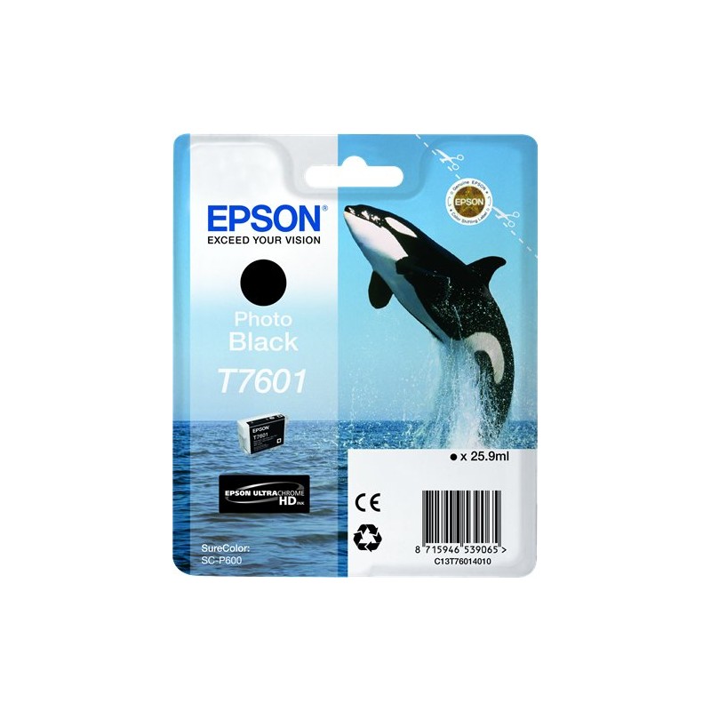 ORIGINAL Epson Cartuccia d'inchiostro Nero (Foto) C13T76014010 T7601 ~4200 Seiten 25,9ml UltraChrome HD