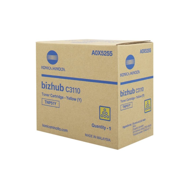 ORIGINAL Konica Minolta toner giallo A0X5255 TNP51Y ~6000 Seiten