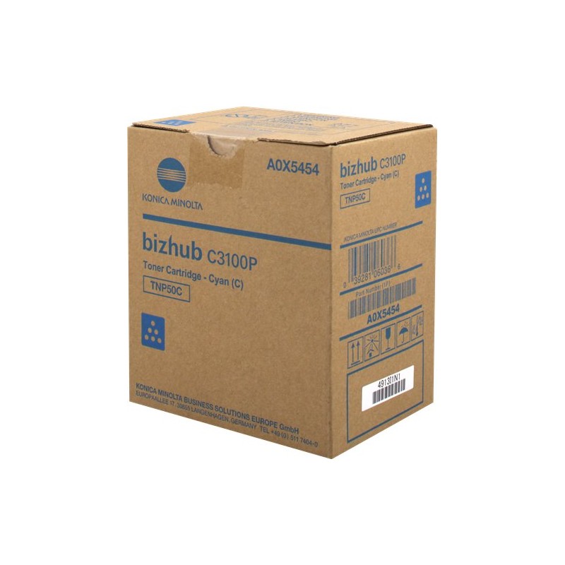 ORIGINAL Konica Minolta toner ciano A0X5454 TNP50C ~6000 Seiten