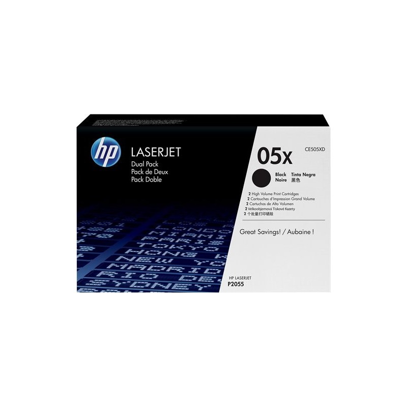 ORIGINAL HP Multipack nero CE505XD 05X ~13000 Seiten pacco con 2 pezzi à 6.500 p.