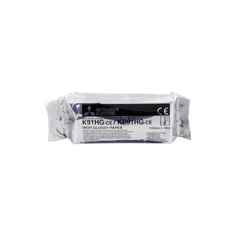 ORIGINAL Mitsubishi Carta Bianco K91HG KP91HG-CE Carta termica, Bobina, 110mm x 18m