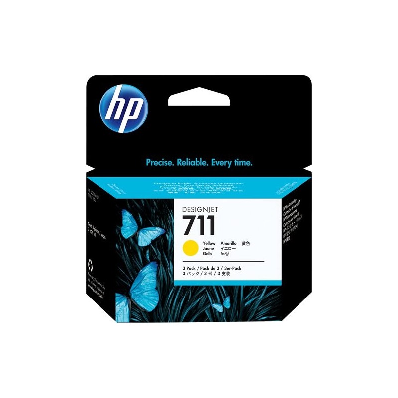 ORIGINAL HP Multipack giallo CZ136A 711 87ml 3-Pack 29 ml