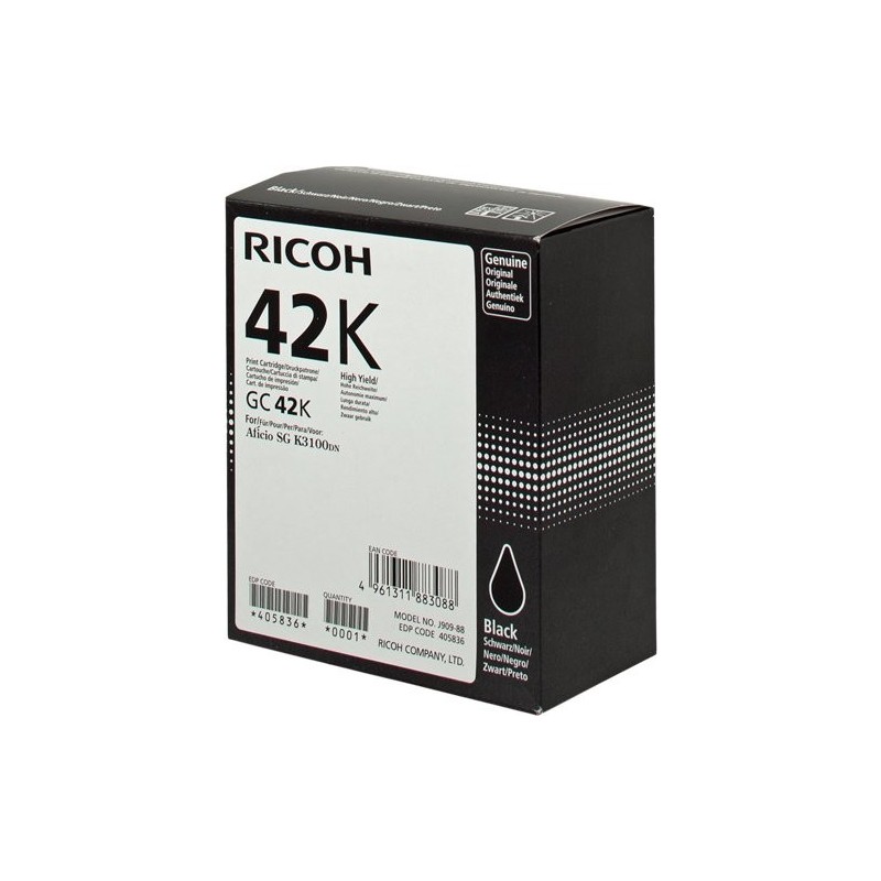 ORIGINAL Ricoh cartuccia gelo nero GC 42 bk 405836 ~10000 Seiten