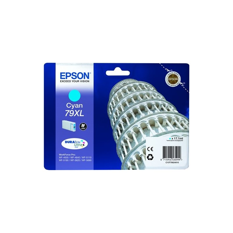 ORIGINAL Epson Cartuccia d'inchiostro ciano C13T79024010 79 XL ~2000 Seiten 17,1ml 79XL