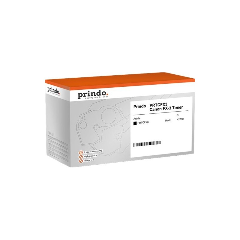 ORIGINAL Prindo toner nero PRTCFX3 Classic ~2700 Seiten alternativa per Canon FX-3 (1557A003)