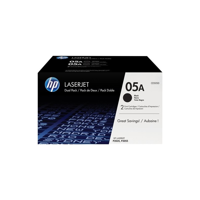 ORIGINAL HP Multipack nero CE505D 05A ~4600 Seiten Confezione doppia da 2.300 pag. cad.