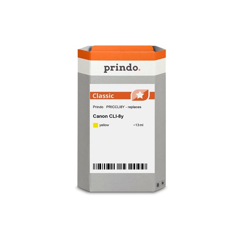 ORIGINAL Prindo Cartuccia d'inchiostro giallo PRICCLI8Y Classic ~900 Seiten 13ml alternativa per Canon CLI-8y (0623B001)