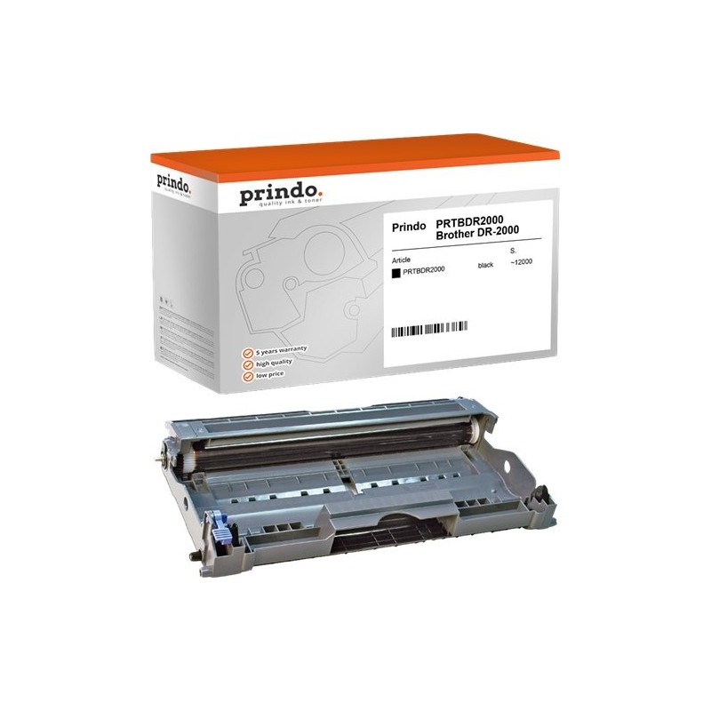 ORIGINAL Prindo Tamburo nero PRTBDR2000 Classic ~12000 Seiten L'alternativa per Brother DR-2000