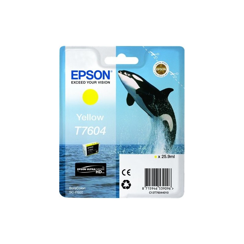 ORIGINAL Epson Cartuccia d'inchiostro giallo C13T76044010 T7604 ~2200 Seiten 25,9ml UltraChrome HD