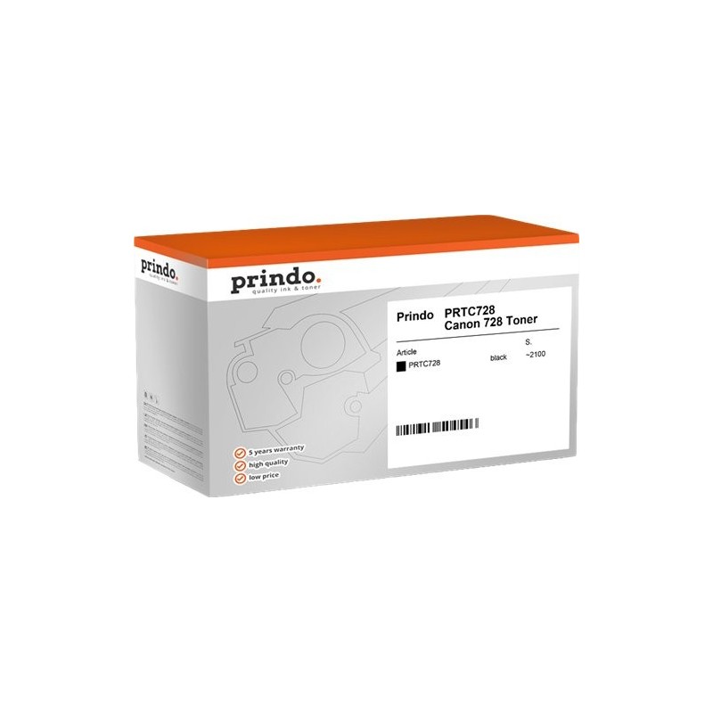 ORIGINAL Prindo toner nero PRTC728 Classic ~2100 Seiten alternativa per Canon 728 (3500B002)