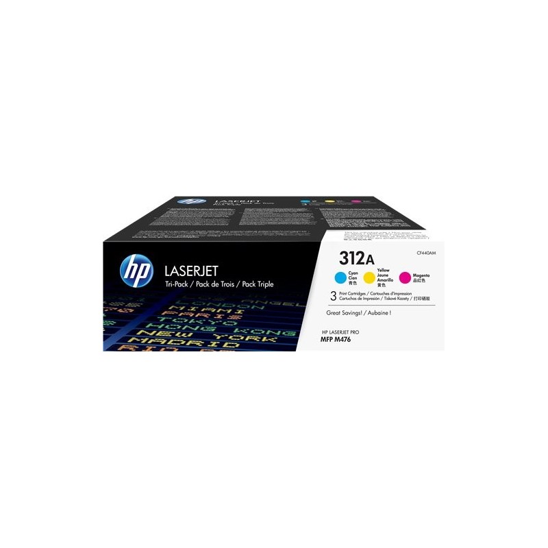 ORIGINAL HP Multipack ciano / magenta / giallo CF440AM 312A ~8100 Seiten CF381A + CF382A + CF383A