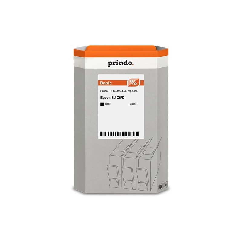 ORIGINAL Prindo Cartuccia d'inchiostro nero PRIES020403 Basic 37,5ml alternativa per Epson SJIC6/K (C33S020403)