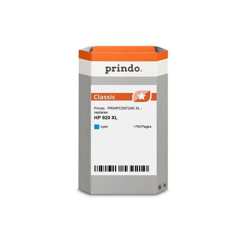 ORIGINAL Prindo Cartuccia d'inchiostro ciano PRIHPCD972AE Classic XL ~700 Seiten alternativa per HP CD972AE (920 XL)