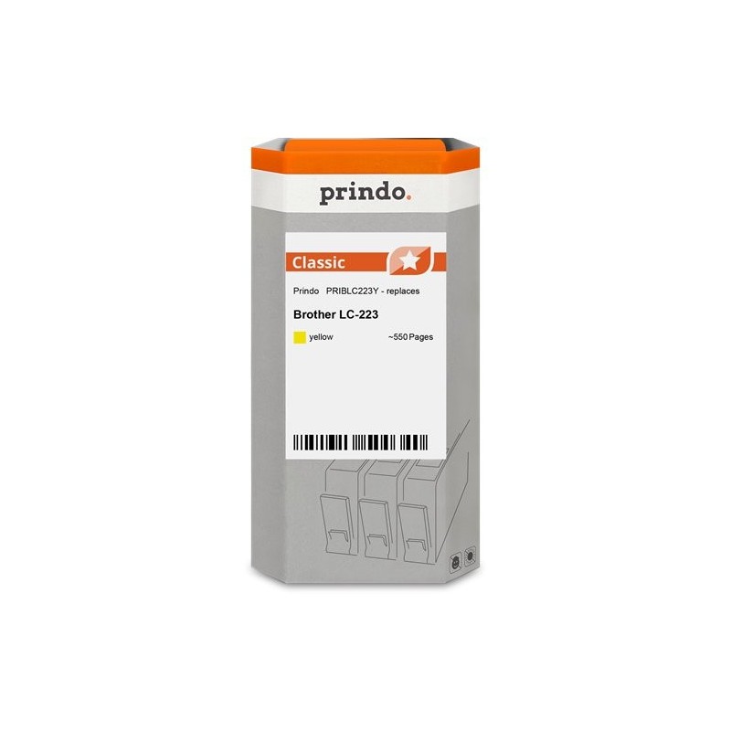 ORIGINAL Prindo Cartuccia d'inchiostro giallo PRIBLC223Y Classic ~550 Seiten alternativa per Brother LC-223Y (LC223Y)