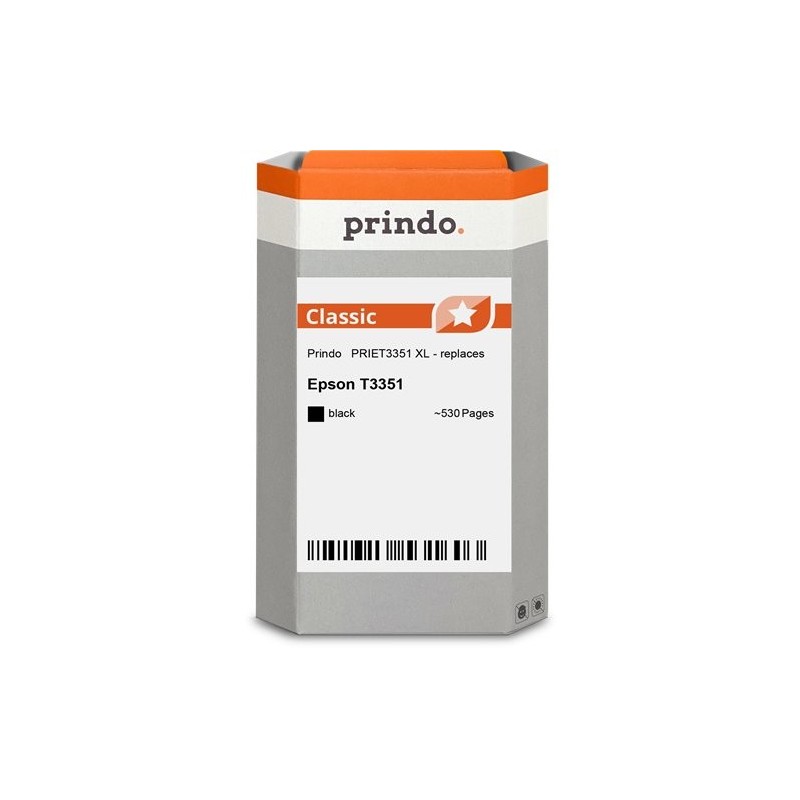 ORIGINAL Prindo Cartuccia d'inchiostro nero PRIET3351 Classic XL ~530 Seiten compatibile per Epson T3351 (C13T33514010)