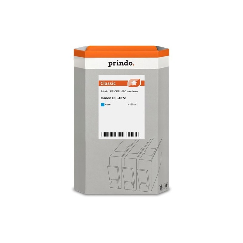 ORIGINAL Prindo Cartuccia d'inchiostro ciano PRICPFI107C Classic 130ml compatibile per Canon PFI-107c (67006B001)