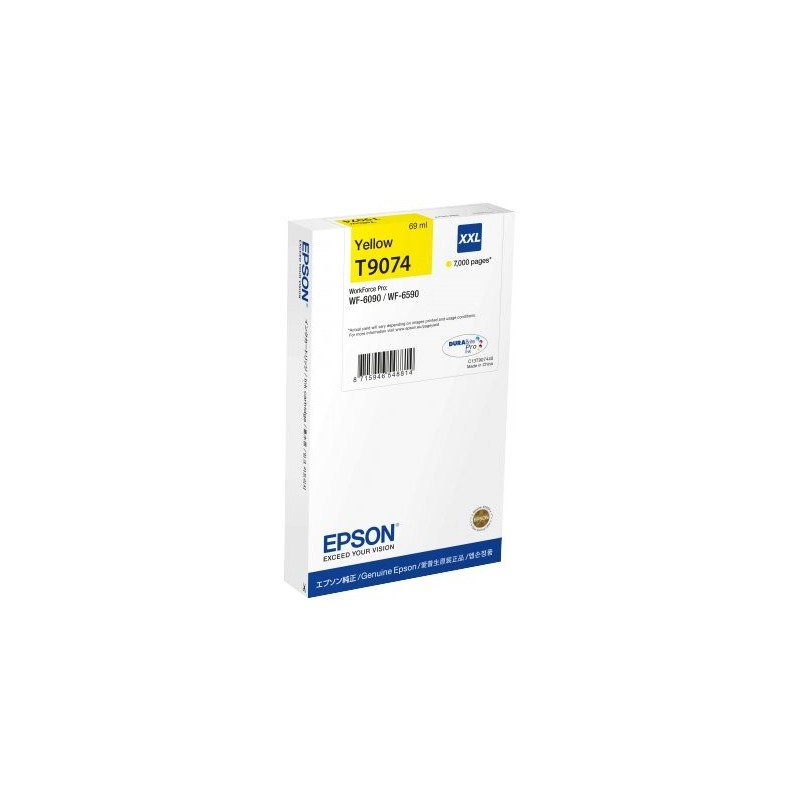 ORIGINAL Epson Cartuccia d'inchiostro giallo C13T907440 T9074 XXL ~7000 Seiten 69ml XXL