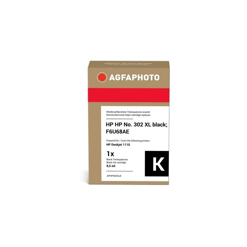 ORIGINAL Agfa Photo Cartuccia d'inchiostro nero APHP302XLB ~480 Seiten