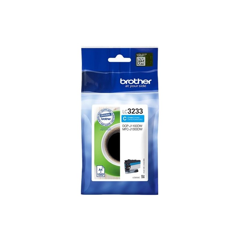 ORIGINAL Brother Cartuccia d'inchiostro ciano LC3233C LC-3233C ~1500 Seiten