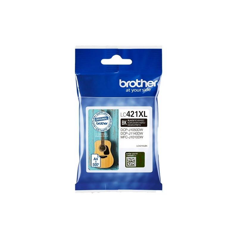 ORIGINAL Brother Cartuccia d'inchiostro nero LC421XLBK LC-421XLBK ~500 Seiten