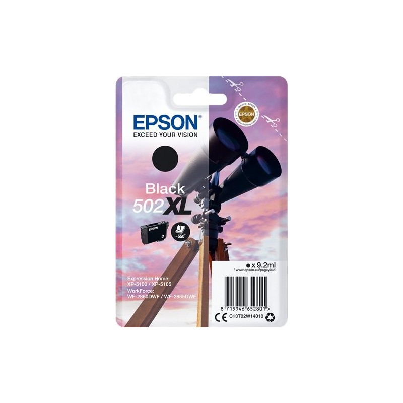 ORIGINAL Epson Cartuccia d'inchiostro nero C13T02W14010 502XL ~550 Seiten 9,2ml
