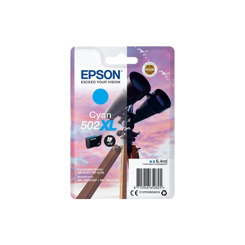 ORIGINAL Epson Cartuccia d'inchiostro ciano C13T02W24010 502XL ~470 Seiten 6,4ml
