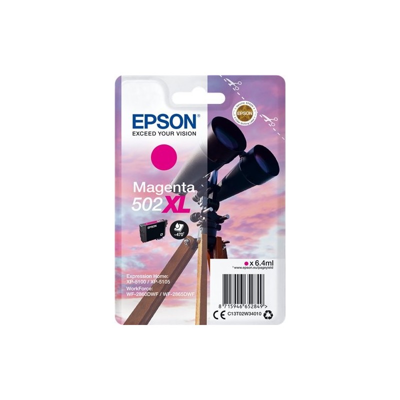 ORIGINAL Epson Cartuccia d'inchiostro magenta C13T02W34010 502XL ~470 Seiten 6,4ml