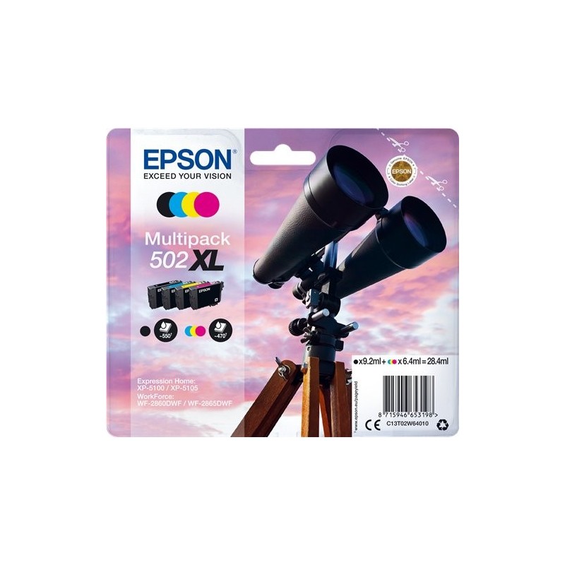 ORIGINAL Epson Multipack nero / ciano / magenta / giallo C13T02W64010 502XL ~1960 Seiten