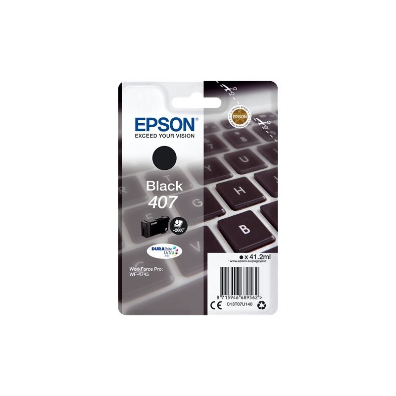 ORIGINAL Epson Cartuccia d'inchiostro nero C13T07U140 407 ~2600 Seiten 41,2ml