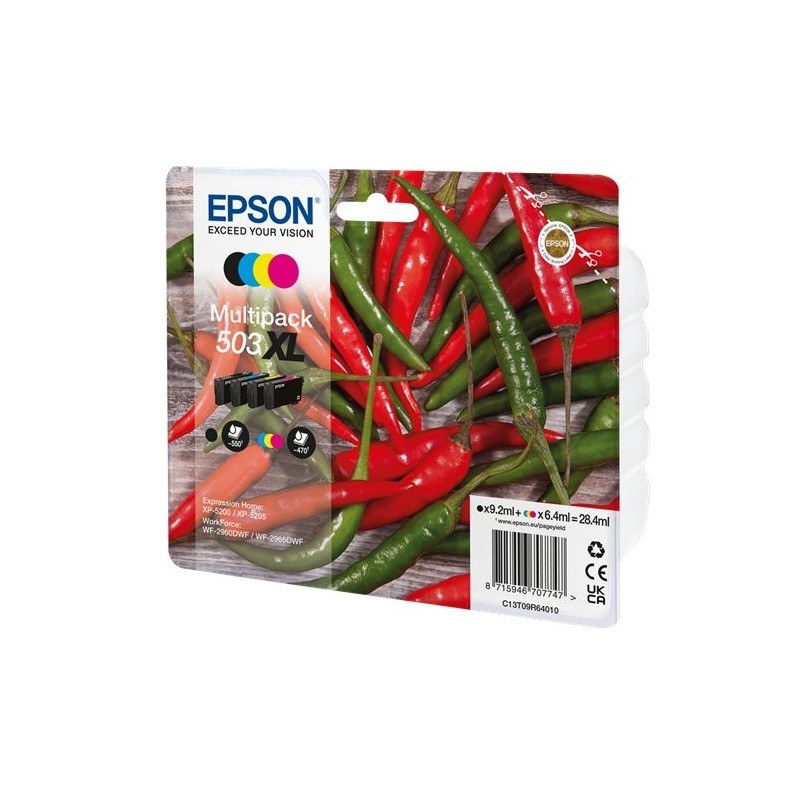 ORIGINAL Epson Multipack nero / ciano / magenta / giallo C13T09R64010 503 XL ~1960 Seiten 6,4ml