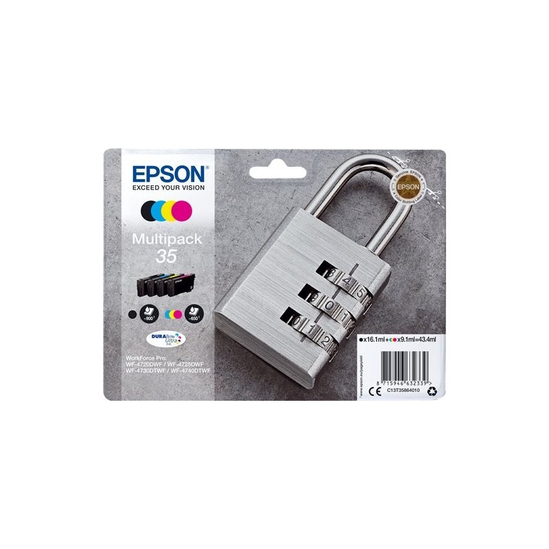 ORIGINAL Epson Multipack nero / ciano / magenta / giallo C13T35864010 35 ~2850 Seiten