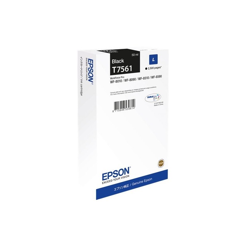 ORIGINAL Epson Cartuccia d'inchiostro nero C13T75614N T7561 ~2500 Seiten 50ml