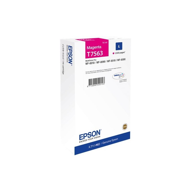 ORIGINAL Epson Cartuccia d'inchiostro magenta C13T75634N T7563 ~1500 Seiten 14ml