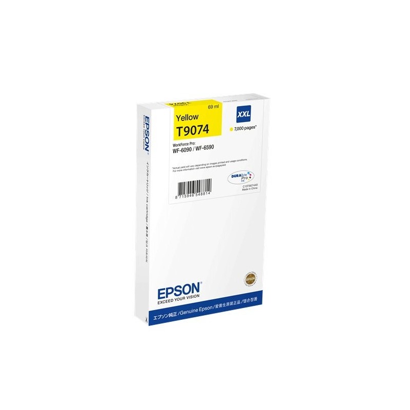 ORIGINAL Epson Cartuccia d'inchiostro giallo C13T90744N T9074 XXL ~7000 Seiten 69ml