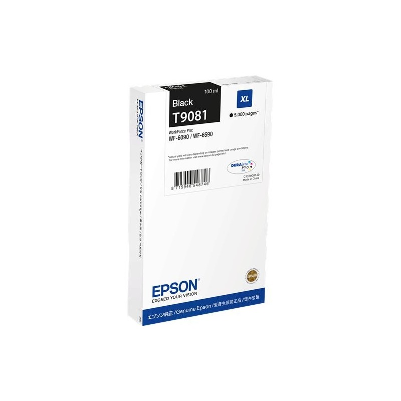 ORIGINAL Epson Cartuccia d'inchiostro nero C13T90814N T9081 XL ~5000 Seiten 100ml