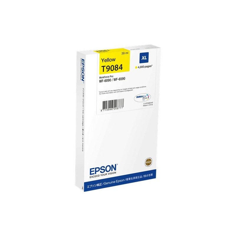 ORIGINAL Epson Cartuccia d'inchiostro giallo C13T90844N T9084 XL ~4000 Seiten 39ml