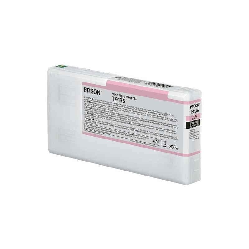 ORIGINAL Epson Cartuccia d'inchiostro magenta (chiaro) C13T91360N T9136 200ml