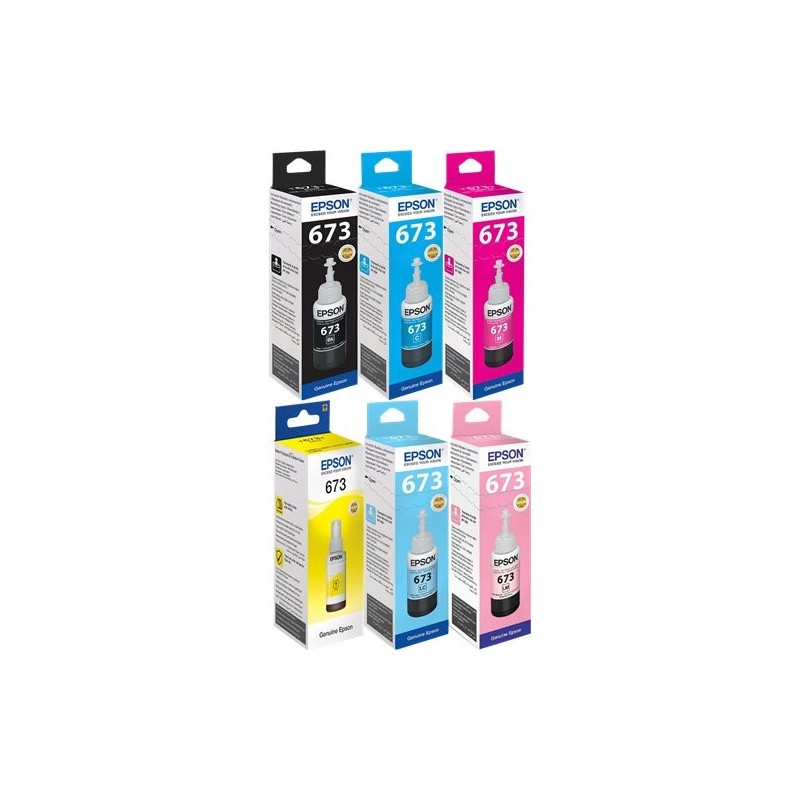 ORIGINAL Epson Multipack nero / ciano / magenta / giallo / ciano (chiaro) / magenta (chiaro) T673 MCVP 673 ~11000 Seiten