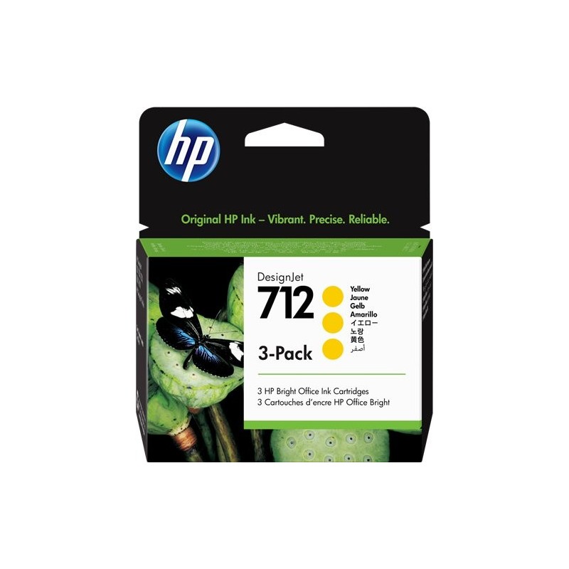 ORIGINAL HP Multipack giallo 3ED79A 712 ~1050 Seiten 87ml