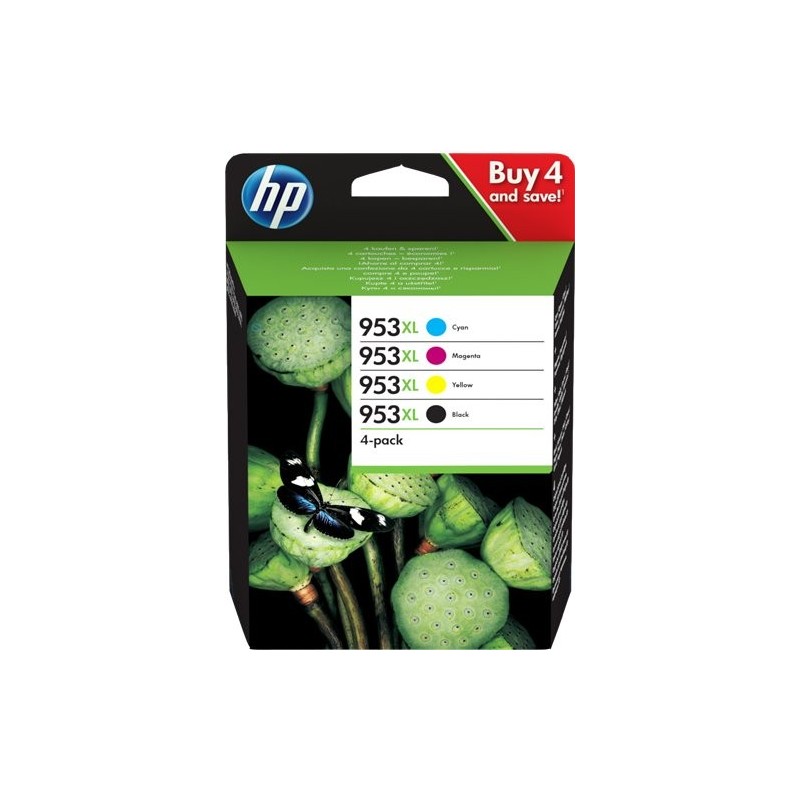 ORIGINAL HP Multipack nero / ciano / magenta / giallo 3HZ52AE MCVP 01 953 XL ~6350 Seiten