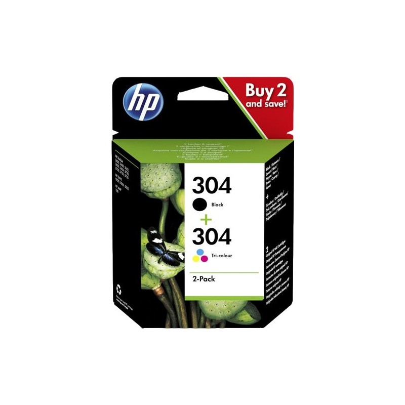 ORIGINAL HP Multipack nero / differenti colori 3JB05AE 304 ~220 Seiten