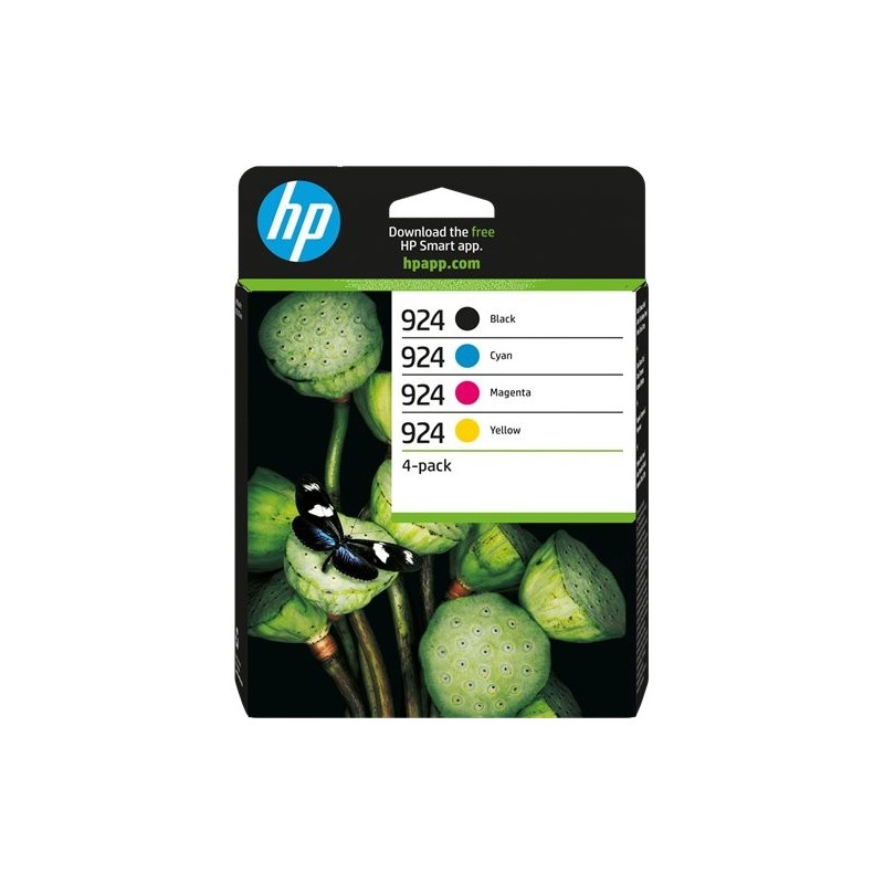 ORIGINAL HP Multipack nero / ciano / magenta / giallo 6C3Z1NE 924 ~1700 Seiten Confezione da 4 cartucce di inchiostro CMYK origi